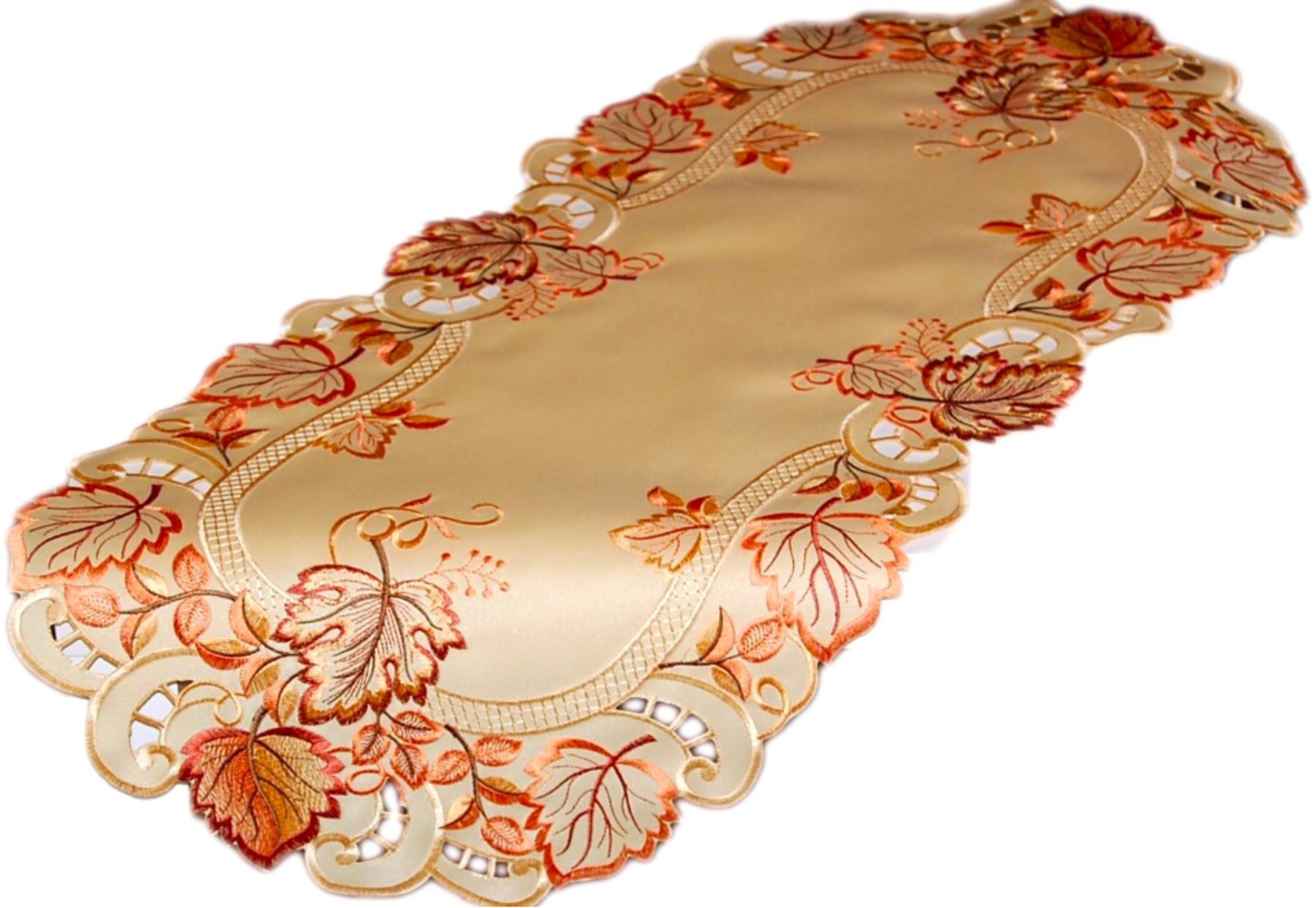 Mitteldecke | Orange Decke Stickerei Tischdecke Läufer Deckchen eBay HERBST Tischläufer
