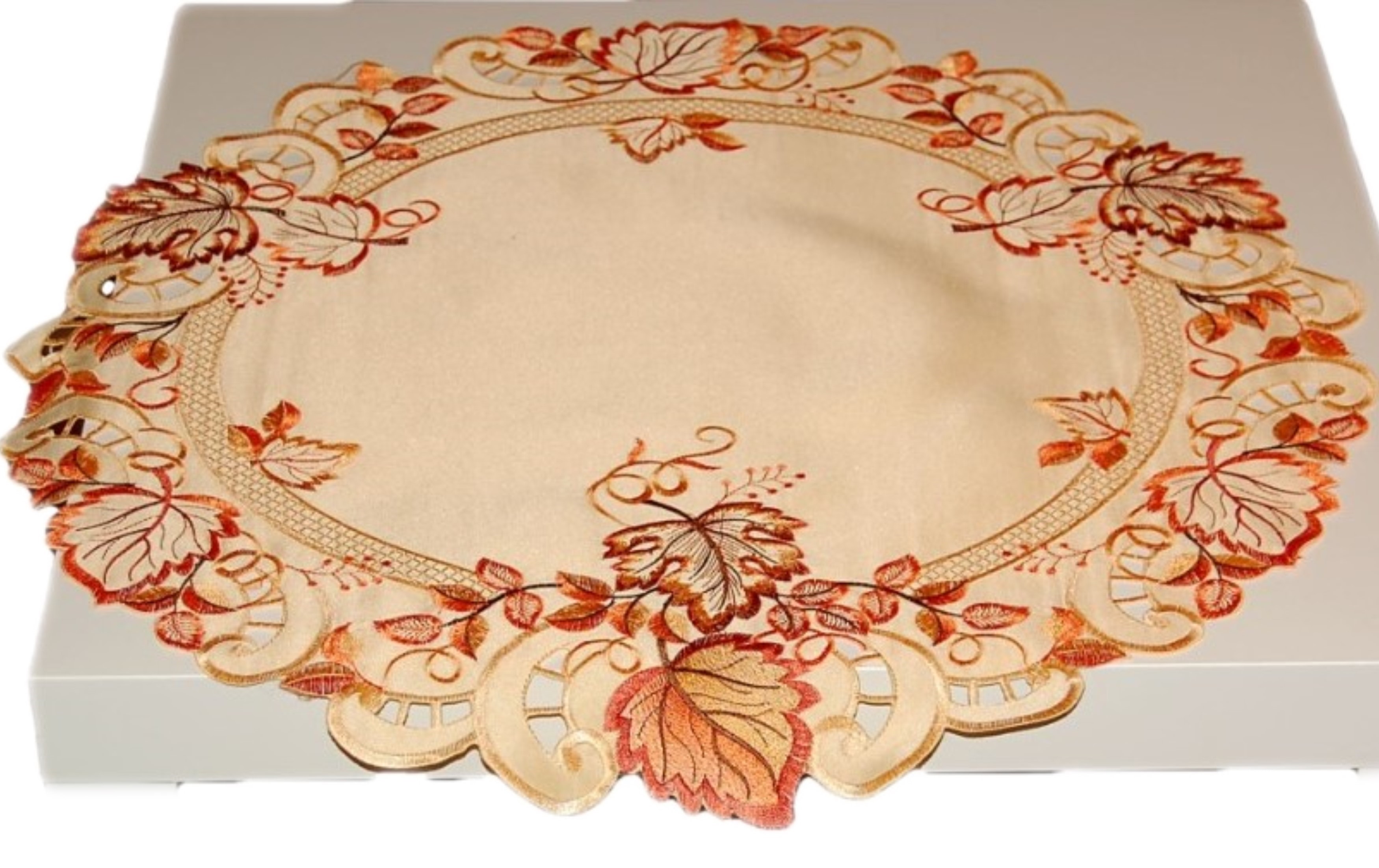 HERBST Tischdecke Tischläufer Mitteldecke Orange Decke Stickerei Deckchen eBay | Läufer