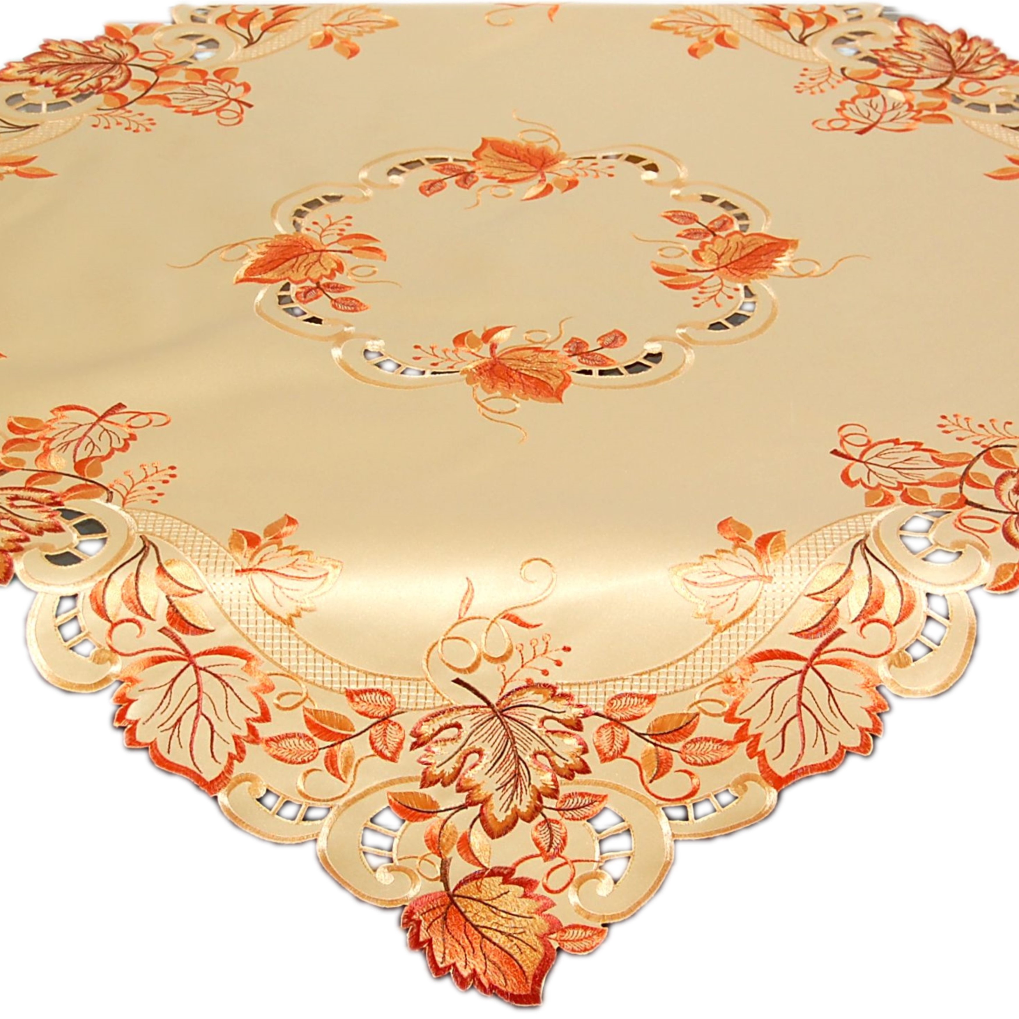 HERBST Tischdecke Tischläufer Mitteldecke Deckchen Decke Stickerei Orange | Läufer eBay