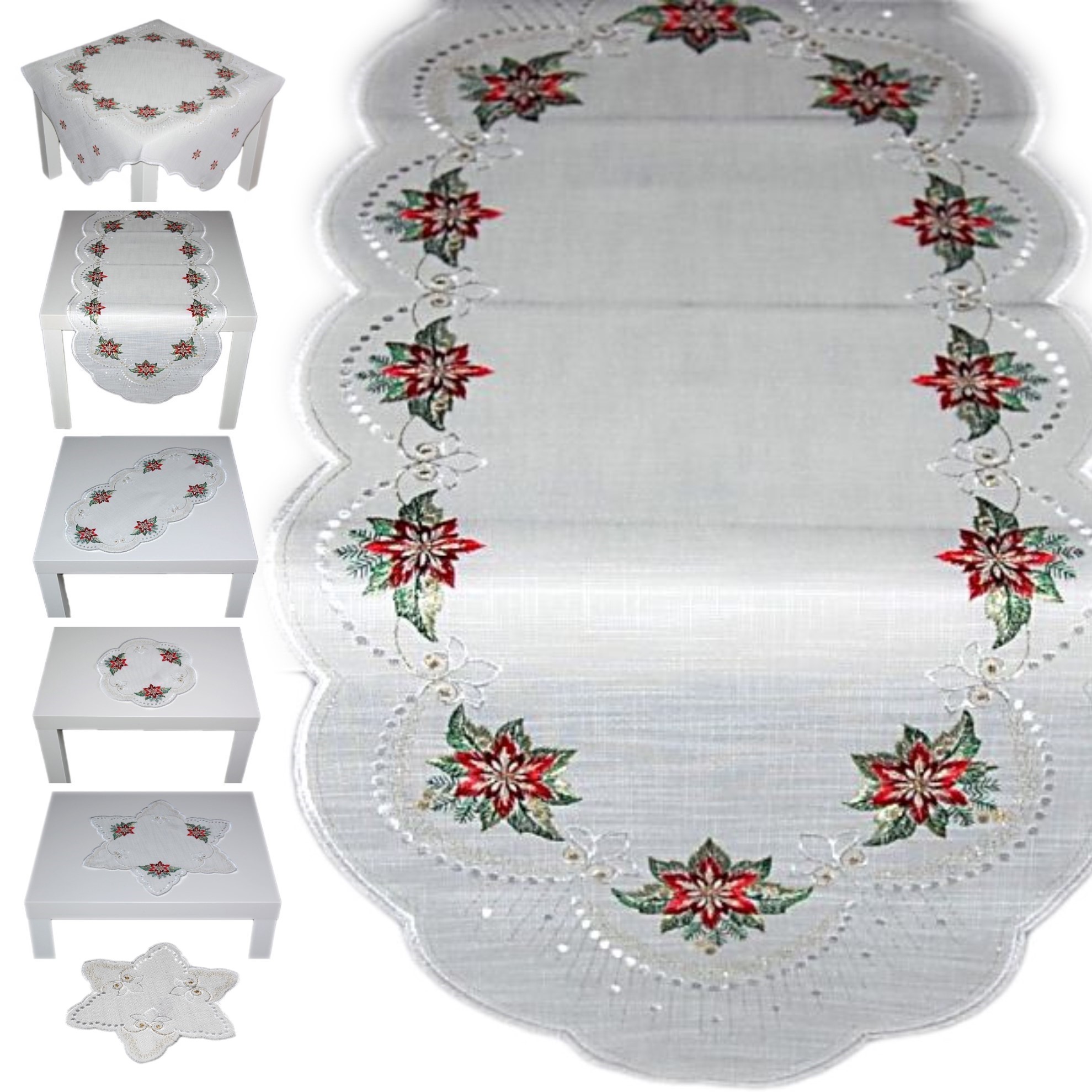 Plauener Spitze Tischdecke Stickerei Schneemann Weiß Tischläufer eBay | Deckchen Winter