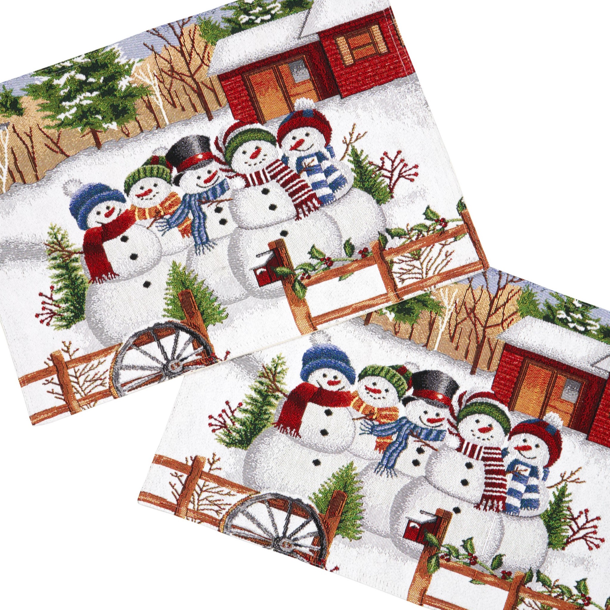 | Weihnachten Platzset eBay 2 Gobelin-Deckchen Platzdeckchen Schneemann Winter Tischset