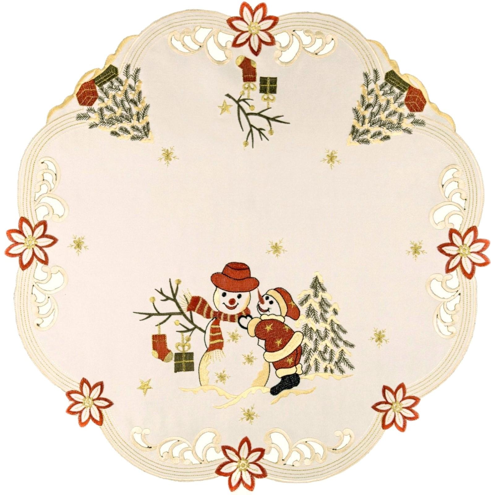 Weihnachten Tischdecke | Deko Mitteldecke Schneemann Deckchen Tischläufer Bestickt eBay